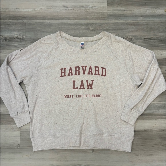 Harvard Law crewneck sweatshirt in oatmeal grey and red #preppy #collegiate - Picture 5 of 5